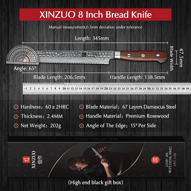 XINZUO DamascoEdge 8" - Elegancia y precisión absoluta en cada corte