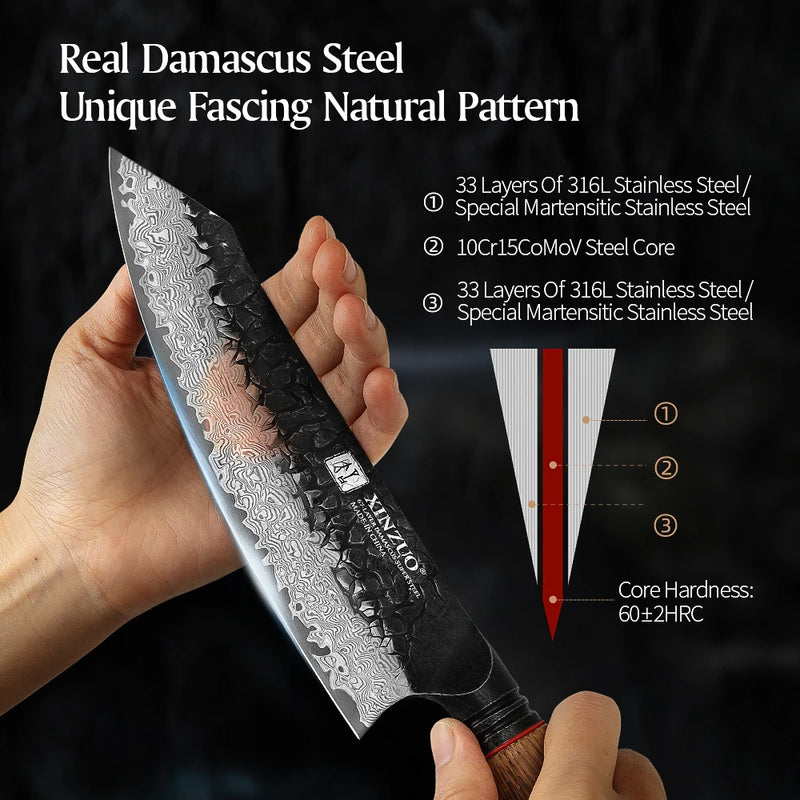 XINZUO DamascoEdge 7.6" - Potencia japonesa que transforma tu cocina