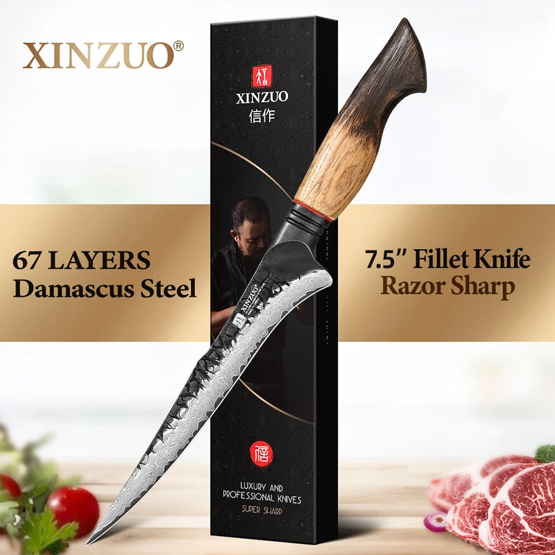 XINZUO DamascoEdge 7.5" - Precisión absoluta con la elegancia del acero Damasco